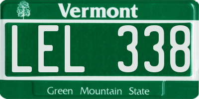 VT license plate LEL338