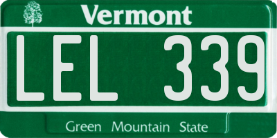 VT license plate LEL339
