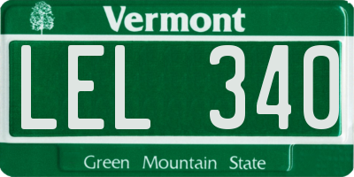 VT license plate LEL340