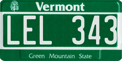 VT license plate LEL343