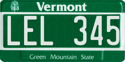 VT license plate LEL345
