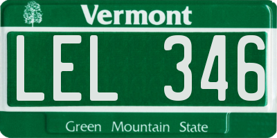 VT license plate LEL346
