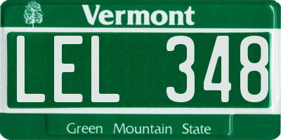 VT license plate LEL348