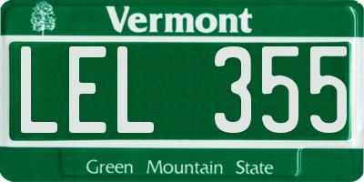 VT license plate LEL355