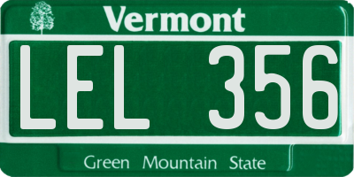 VT license plate LEL356