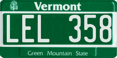 VT license plate LEL358