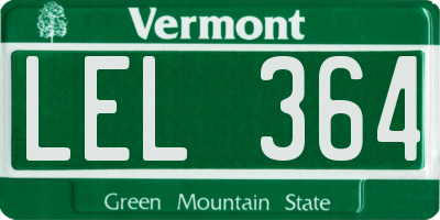 VT license plate LEL364