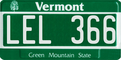 VT license plate LEL366