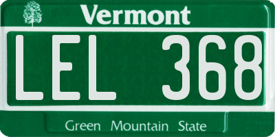 VT license plate LEL368