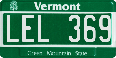 VT license plate LEL369