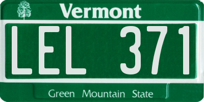 VT license plate LEL371