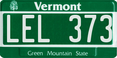 VT license plate LEL373
