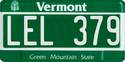 VT license plate LEL379