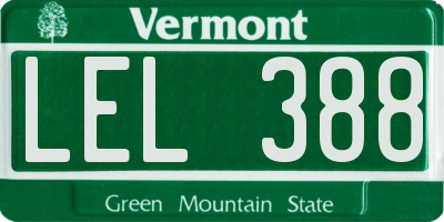 VT license plate LEL388