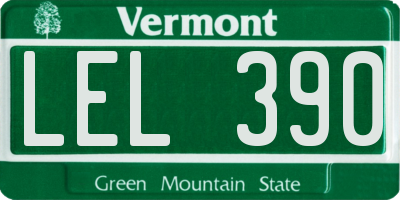 VT license plate LEL390