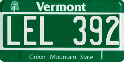 VT license plate LEL392