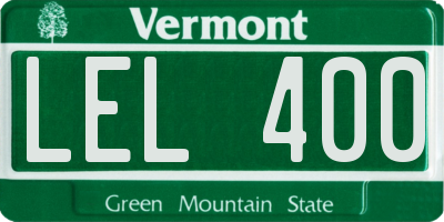 VT license plate LEL400