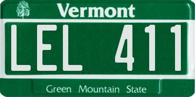 VT license plate LEL411