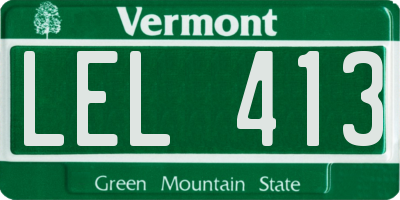 VT license plate LEL413