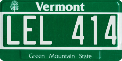 VT license plate LEL414