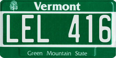 VT license plate LEL416