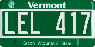 VT license plate LEL417