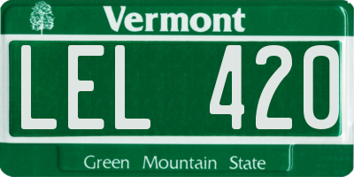 VT license plate LEL420