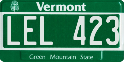 VT license plate LEL423