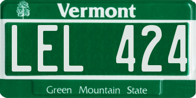 VT license plate LEL424