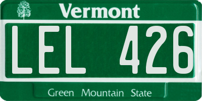 VT license plate LEL426