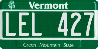 VT license plate LEL427