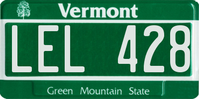 VT license plate LEL428