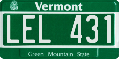 VT license plate LEL431