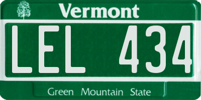 VT license plate LEL434