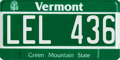 VT license plate LEL436