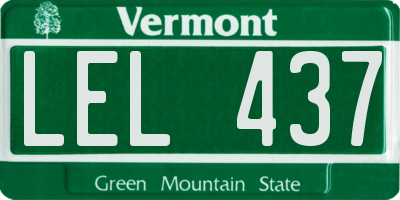 VT license plate LEL437