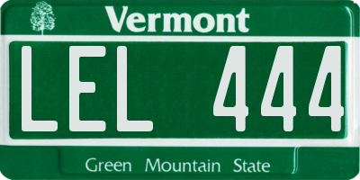 VT license plate LEL444