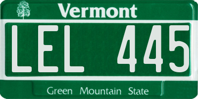 VT license plate LEL445