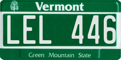 VT license plate LEL446
