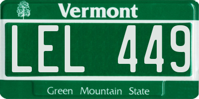 VT license plate LEL449