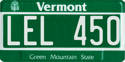 VT license plate LEL450
