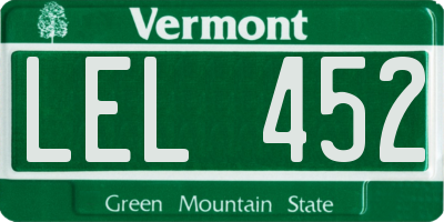 VT license plate LEL452