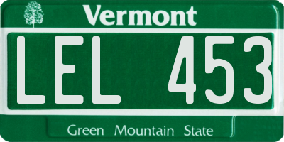 VT license plate LEL453
