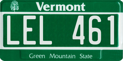 VT license plate LEL461