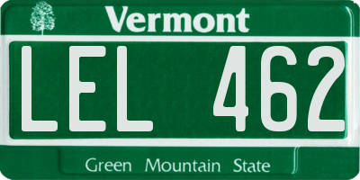 VT license plate LEL462