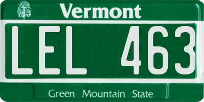 VT license plate LEL463