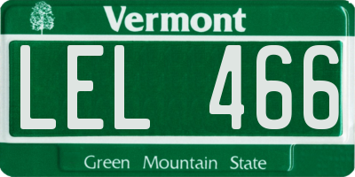 VT license plate LEL466