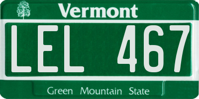 VT license plate LEL467