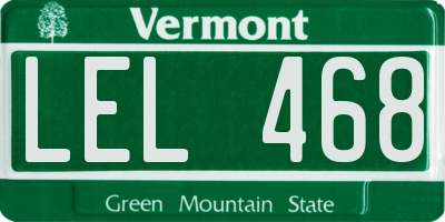 VT license plate LEL468