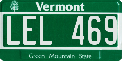 VT license plate LEL469